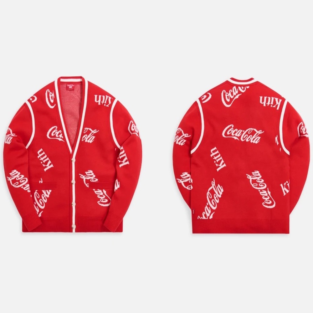 KITH x Mitchell & Ness x Coca-Cola Red Cardigan - M